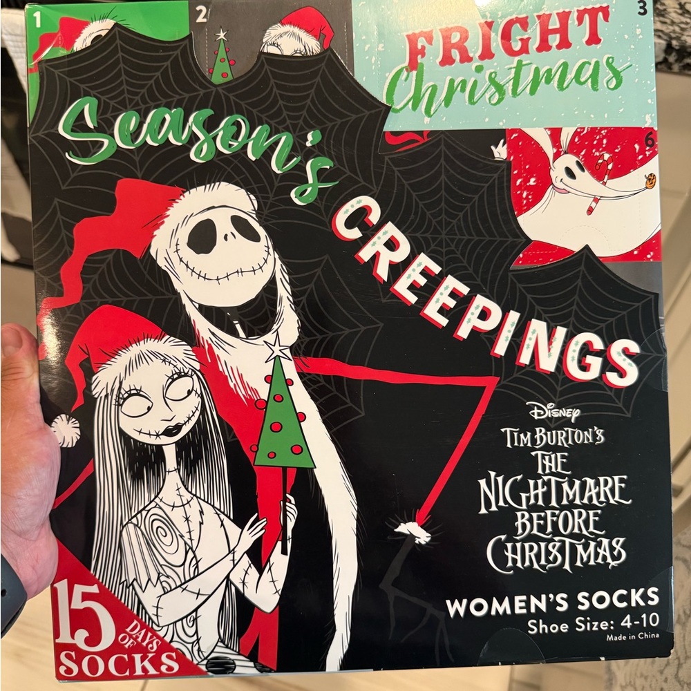 Disney Nightmare Before Christmas Women's Socks - Black and White